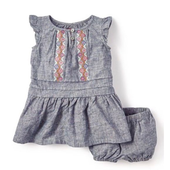 Tea Collection Chambray Dress and Bloomers 3-6mo - Picture 1 of 5